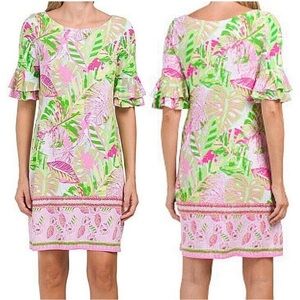 Pappagallo Vibrant Pink and Green Midi Dress
